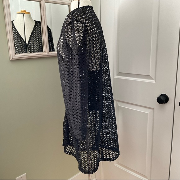 BLACK OPEN WEAVE CARDIGAN, SIZE: L - Picture 7 of 11